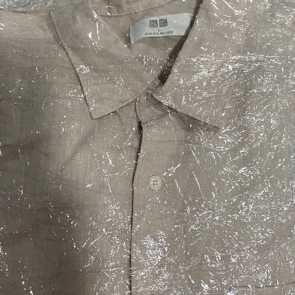 Uniqlo Light Beige Linen Top - Picture 2 of 2